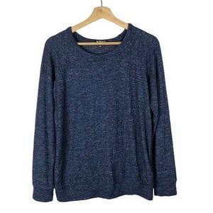 Buffalo David Bitton Heather Navy Comfy Raglan Long Sleeve Top S